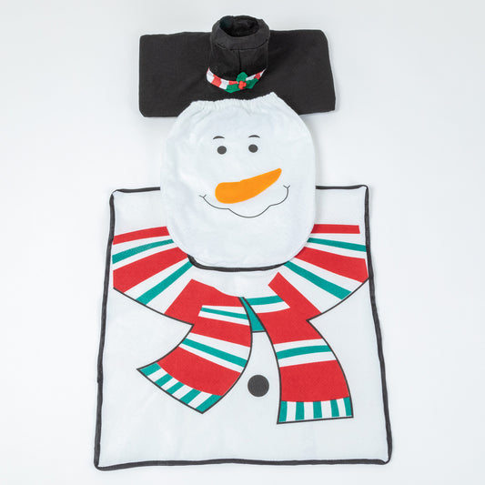 Holiday Snowman Bathroom Decor 3 Piece Set