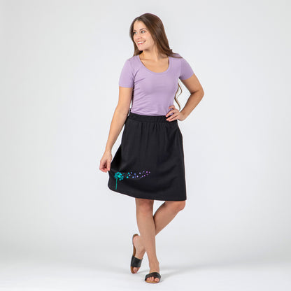 Dandelion Paw Print A-Line Skirt