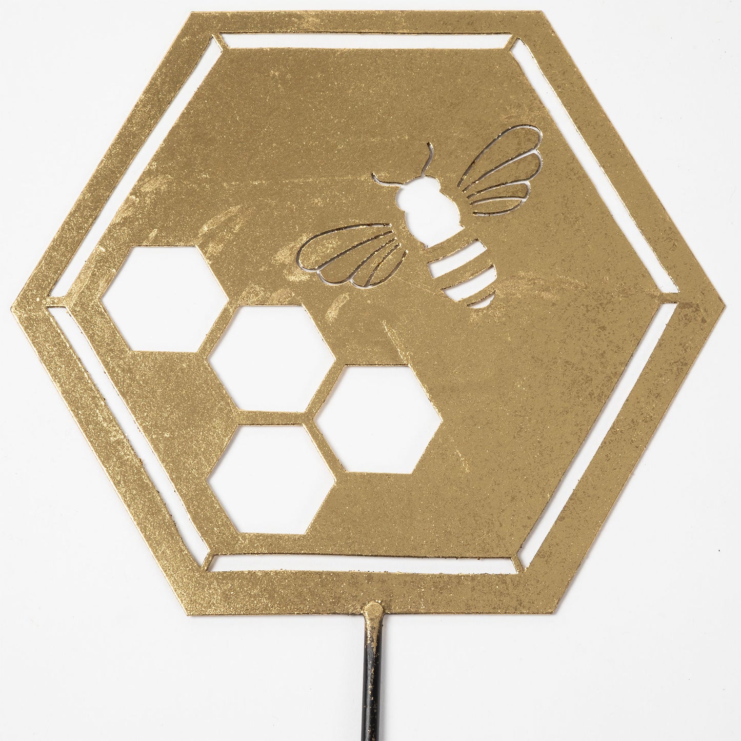 Bees & Honeycomb Gold Laser Cut Garden Stake