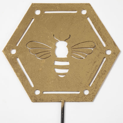 Bees & Honeycomb Gold Laser Cut Garden Stake