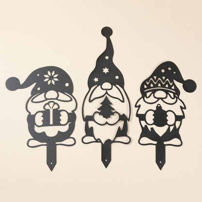 Christmas Gnome Garden Stake - Set of 3