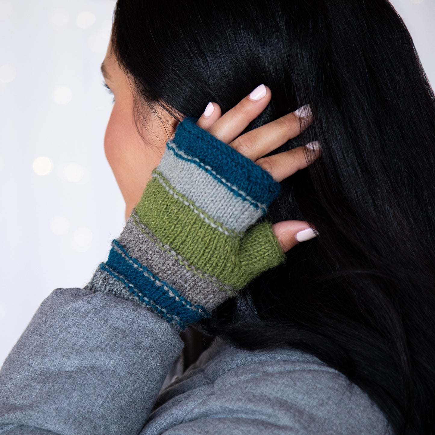 Bold Stripes Hand Knit Hand Warmers