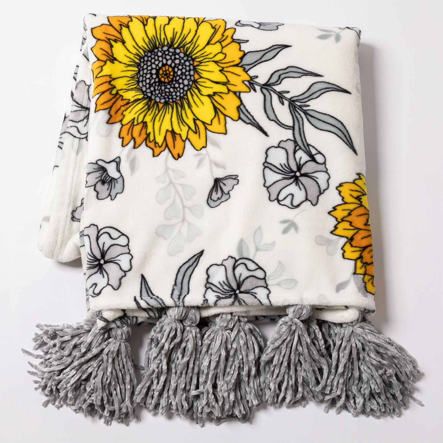 Golden Sunflower Fleece Throw Blanket