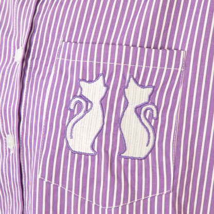 Pinstripe Pet Short Sleeve Button Up Shirt