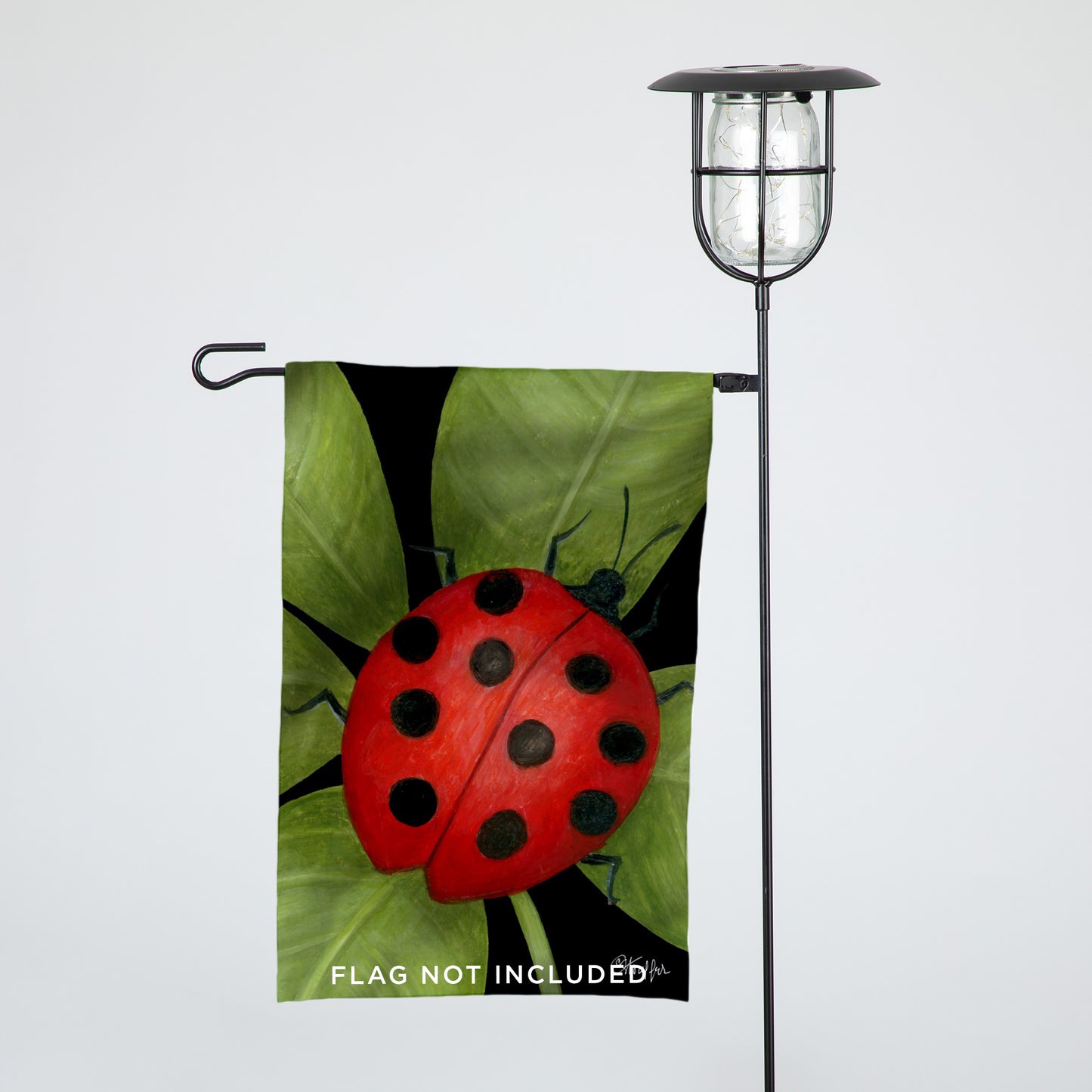 Solar Lantern Garden Flag Stand