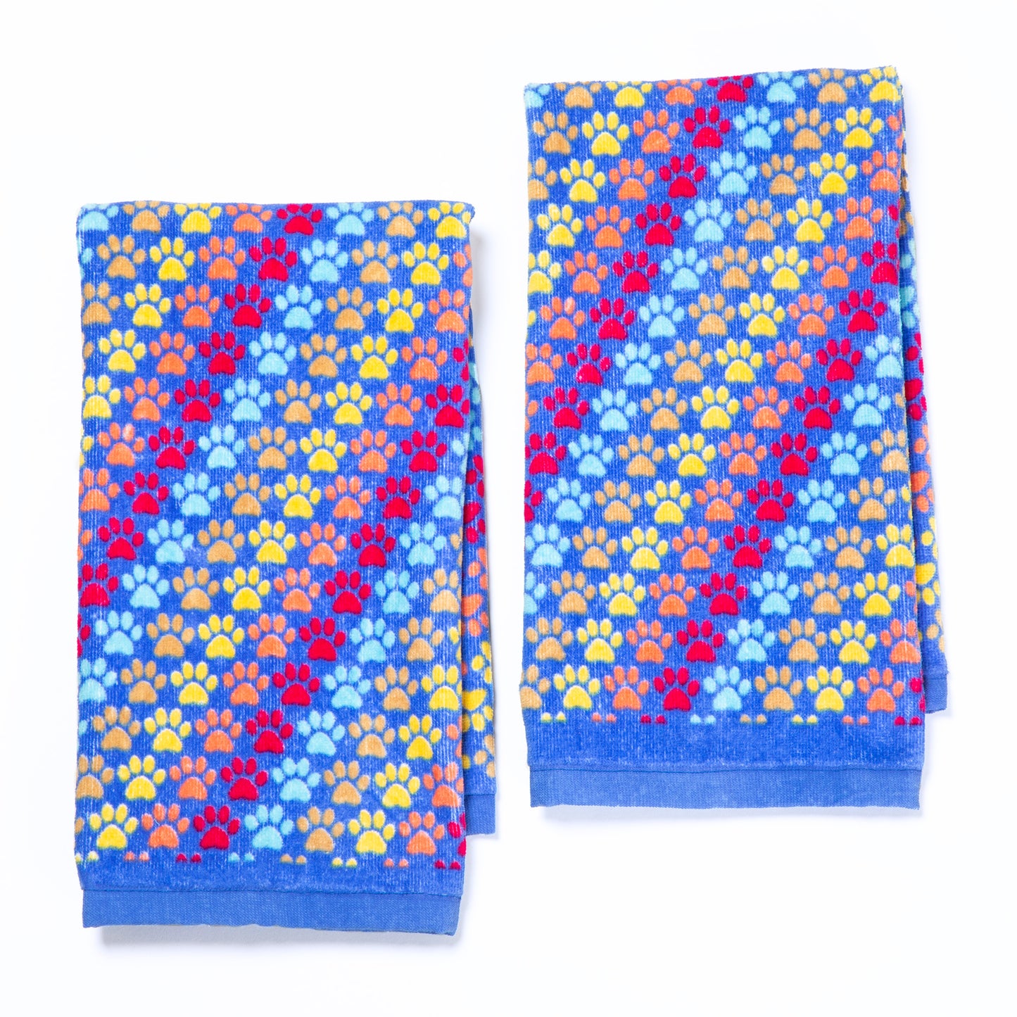 Gem Toned Paw Print Hand Towels - Set of 2