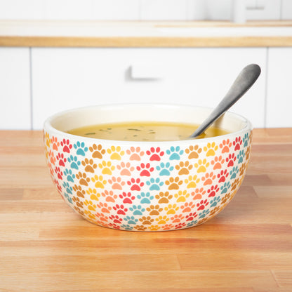 Ceramic Paw Lover Soup or Salad Bowl - Set of 4