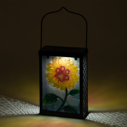 Paw Print Sunflower Solar Garden Lamp
