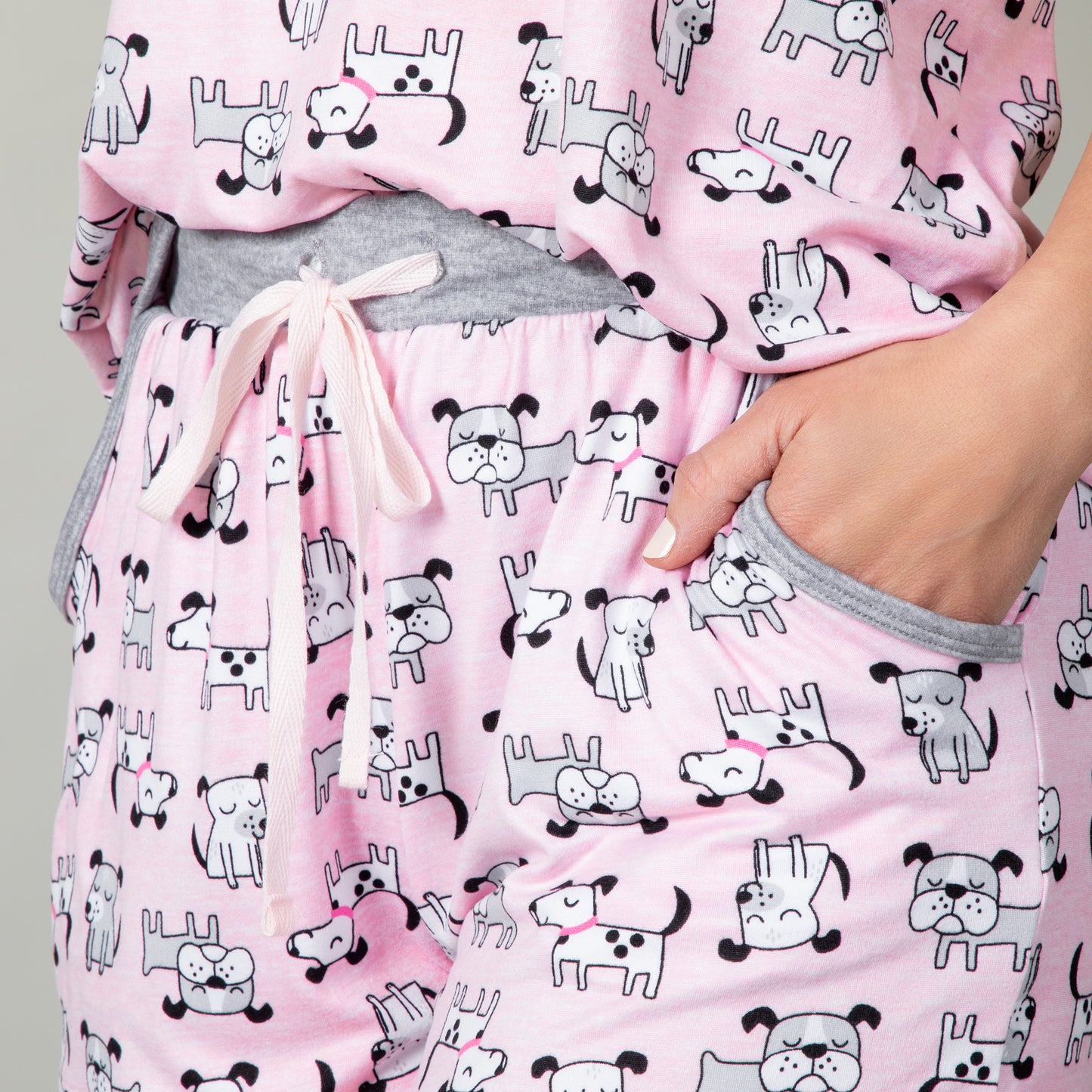 Cartoon Dog Pajama Shorts Set