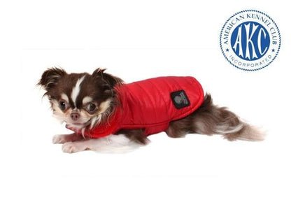 AKC Belly Band Puff Coat - Red