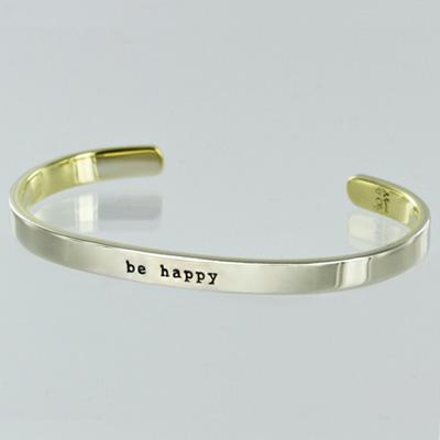 Be Happy Mixed Metals Cuff Bracelet