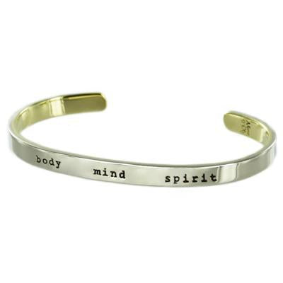 Body Mind Spirit Mixed Metals Cuff Bracelet