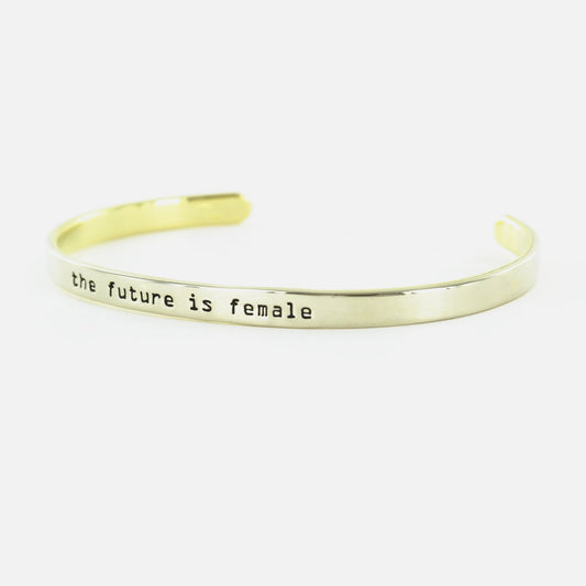 The Future Is Female Mixed Metals Cuff Bracelet