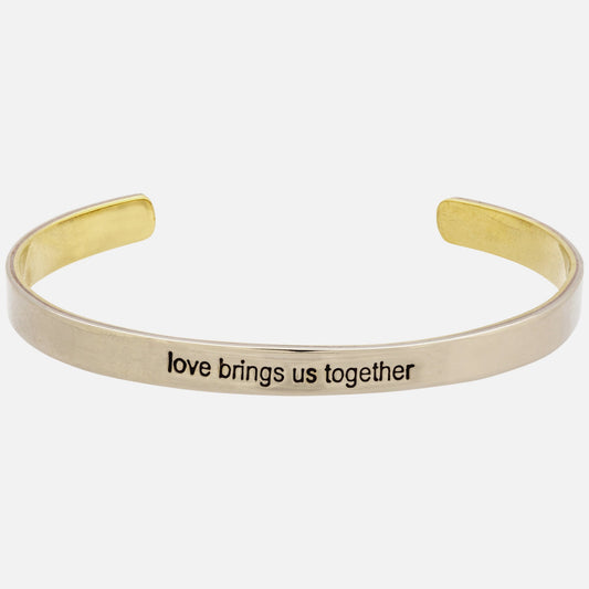 Love Bs Us Together Mixed Metals Cuff Bracelet