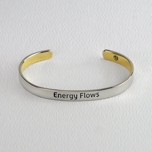 Energy Flows/ Where Attention Goes 6.5mm Mixed Metals Cuff Bracelet