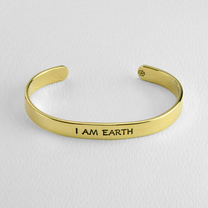 I Am Earth 6.5mm Astrology Cuff Bracelet