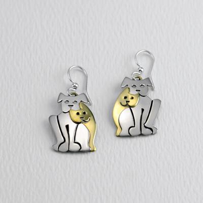 Cat'S Best Friend Mixed Metals Wire Earring