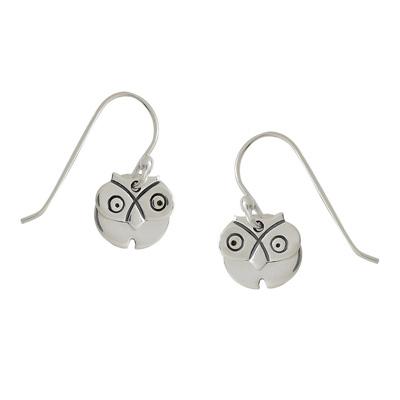 Dancing Owl Sterling Silver Wire Earring