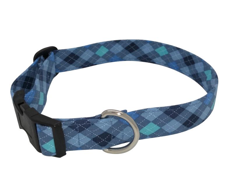 Blue Argyle Dog Collar