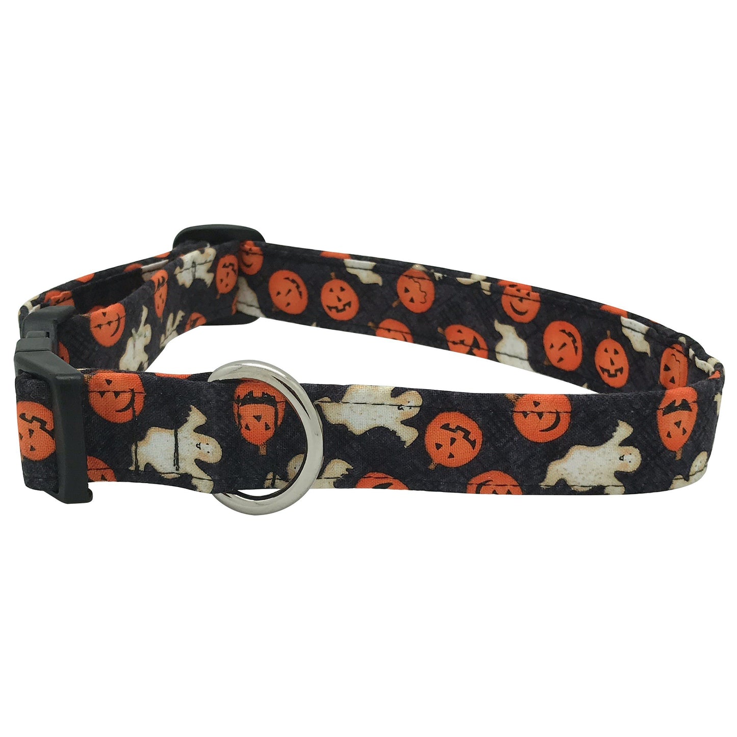Jack O'Lanterns & Ghosts Black Dog Collar