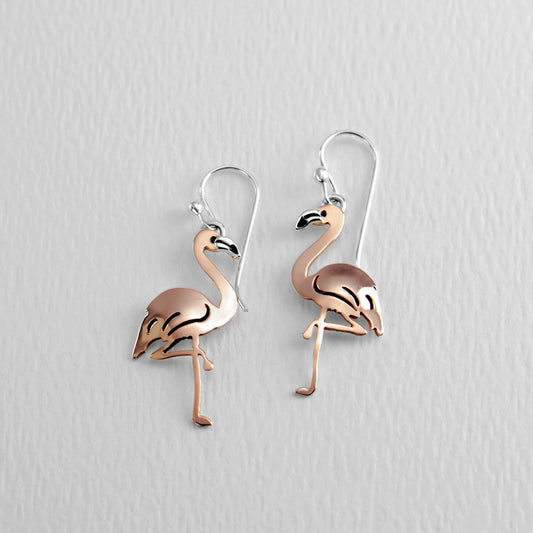 Flamingo Sterling & Copper Wire Earring