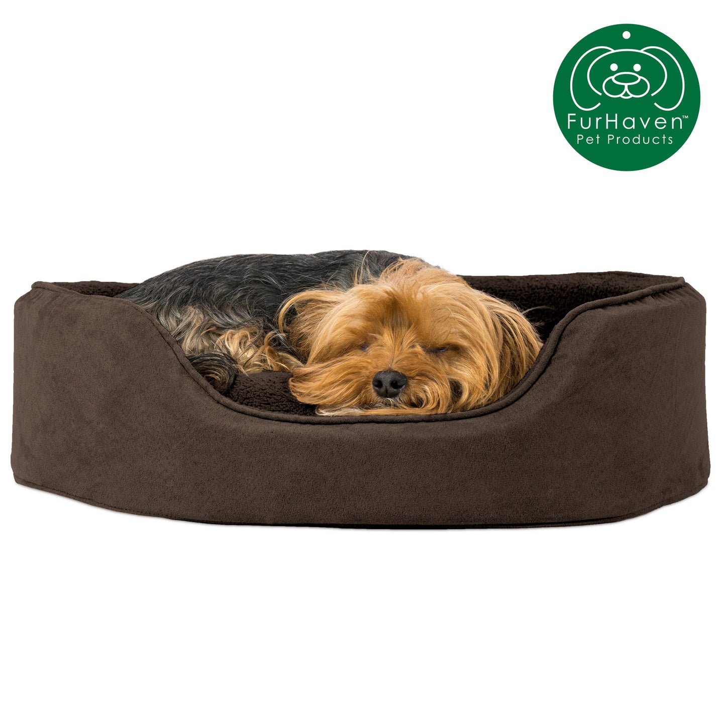Terry & Suede Oval Pet Bed