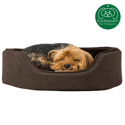 Terry & Suede Oval Pet Bed