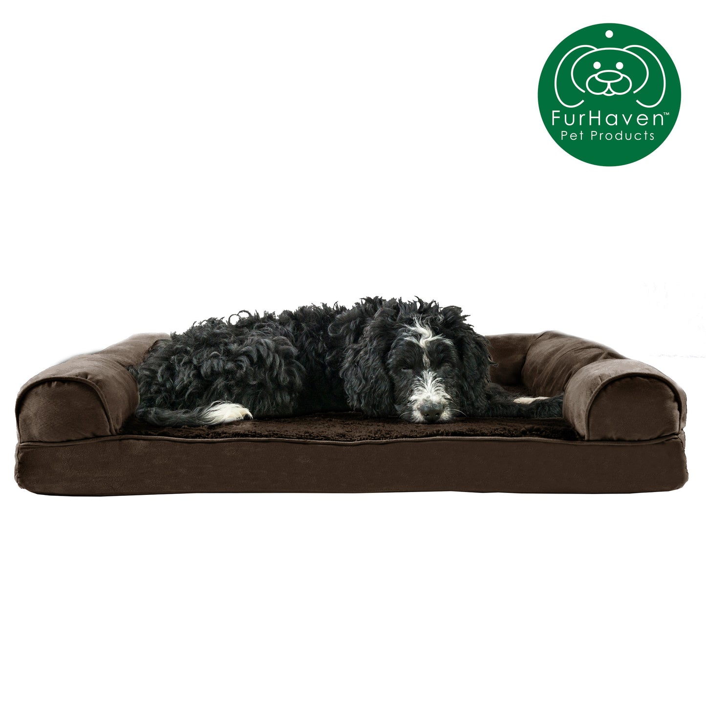 Memory Foam Plush & Suede Couch Pet Bed