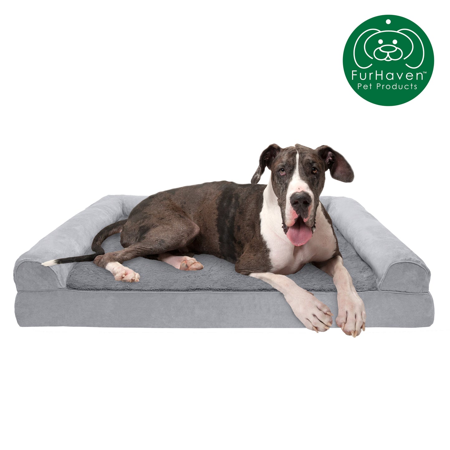 Memory Foam Plush & Suede Couch Pet Bed