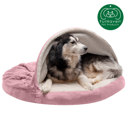 Memory Foam Faux Sheepskin Snuggery Burrow Dog & Cat Pet Bed