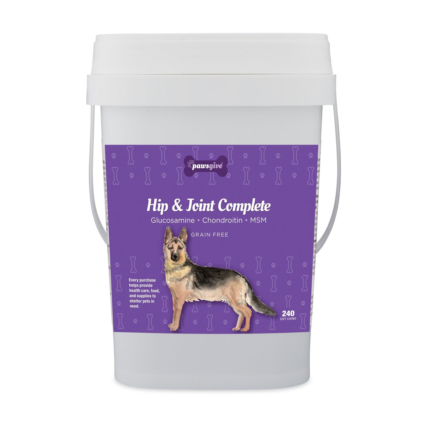 PawsGive - PawsGive Hip And Joint Complete For Dogs With Glucosamine, MSM And Chondroitin, 240 Soft Chews