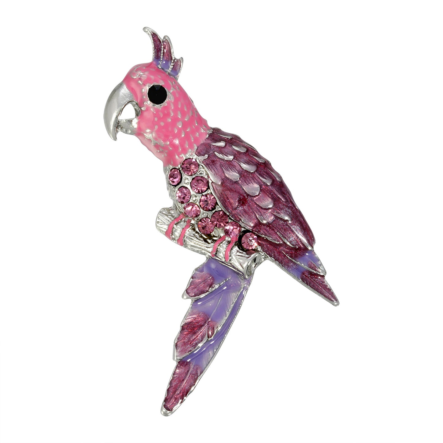 1928 Jewelry&reg; Silver-Tone Purple And Pink Parrot Bird Pin
