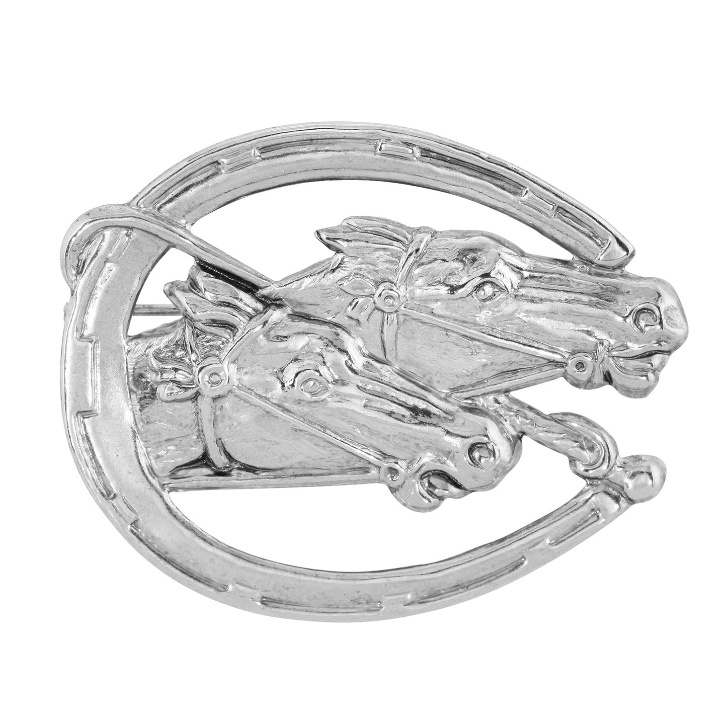 1928 Jewelry&reg; Silver-Tone Horseshoe And Horses Pin