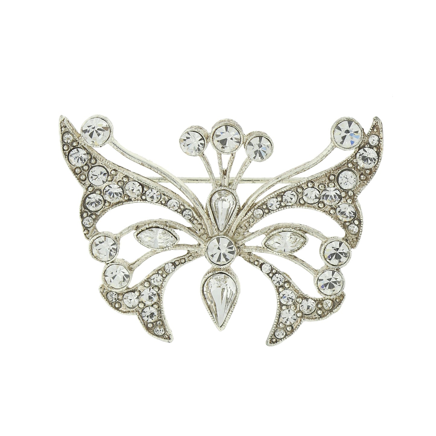 1928 Jewelry&reg; Silver-Tone Crystal Butterfly Pin