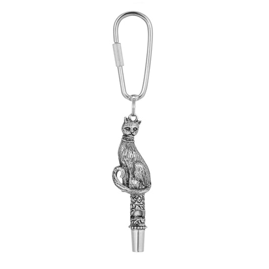 1928 Jewelry&reg; Pewter Cat Whistle Key Fob