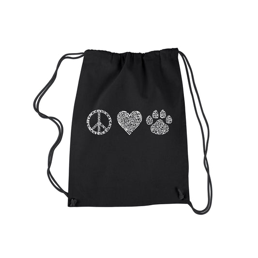Peace Love Cats  - Drawstring Backpack