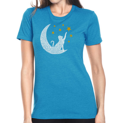 Cat Moon - Women's Premium Blend Word Art T-Shirt