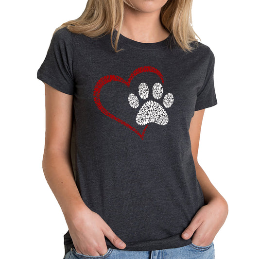 Paw Heart - Women's Premium Blend Word Art T-Shirt