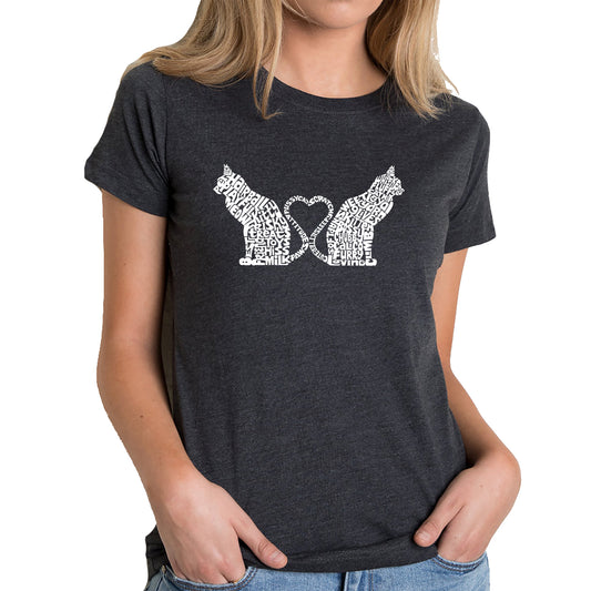 Cat Tail Hearts - Women's Premium Blend Word Art T-Shirt