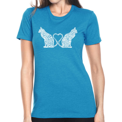 Cat Tail Hearts - Women's Premium Blend Word Art T-Shirt
