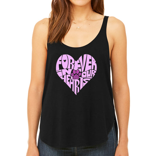 Forever In Our Hearts - Women's Premium Word Art Flowy Tank Top