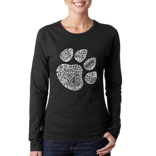 Cat Paw  - Women's Word Art Long Sleeve T-Shirt