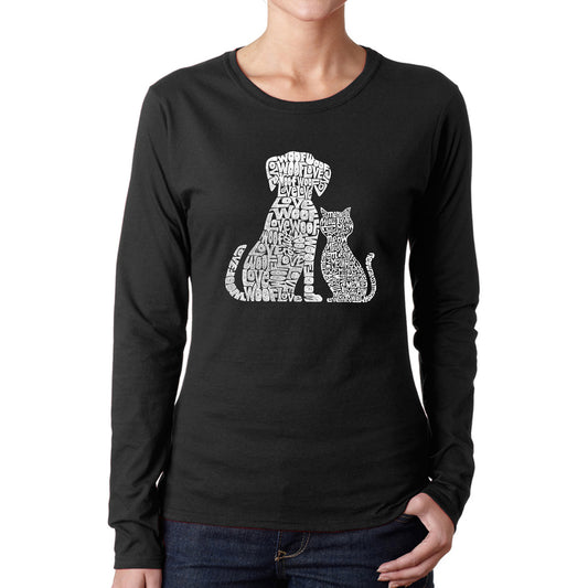 Dogs and Cats  - Women's Word Art Long Sleeve T-Shirt