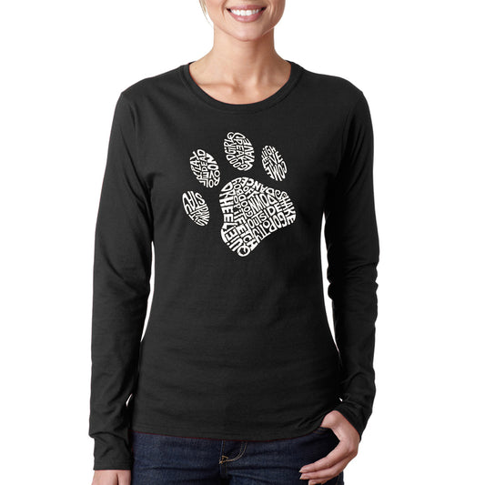 Dog Paw  - Women's Word Art Long Sleeve T-Shirt