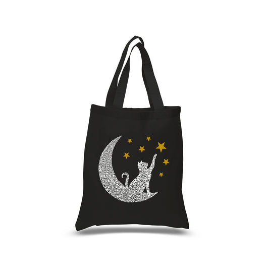 Cat Moon - Small Word Art Tote Bag