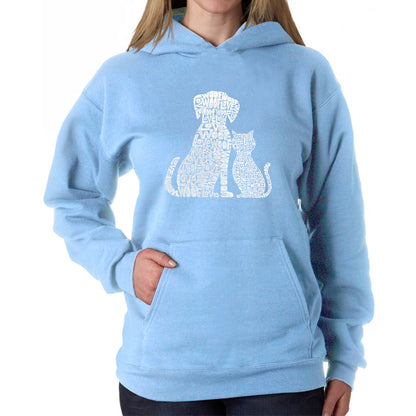 Dogs and Cats  - Women's Word Art Hooded Sweatshirt