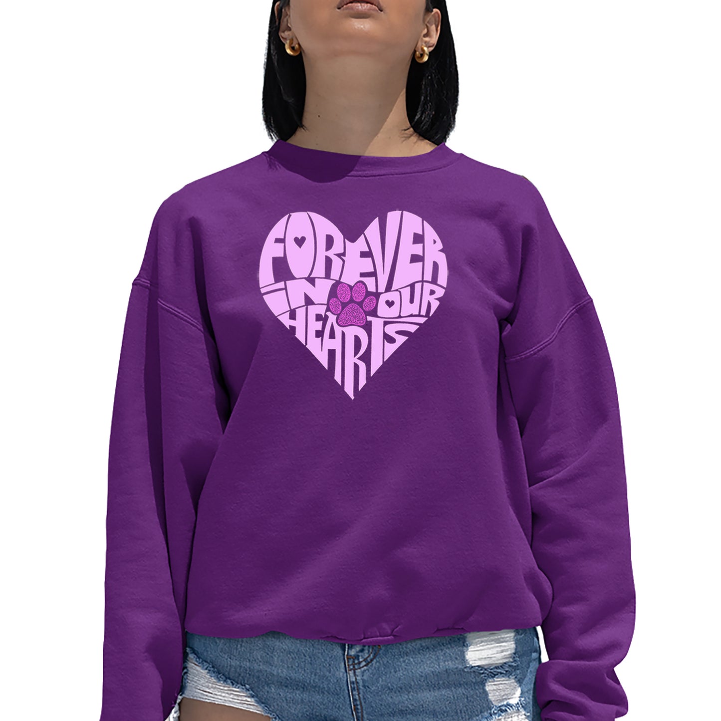 Forever In Our Hearts - Women's Word Art Crewneck Sweatshirt