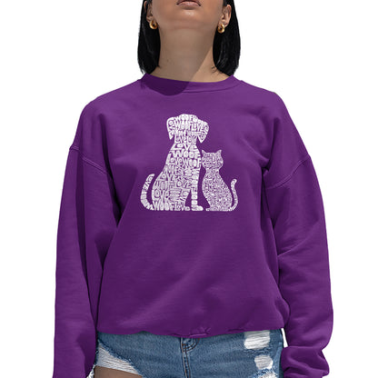 Dogs and Cats  - Women's Word Art Crewneck Sweatshirt