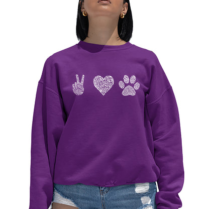 Peace Love Dogs  - Women's Word Art Crewneck Sweatshirt