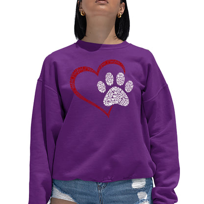 Paw Heart - Women's Word Art Crewneck Sweatshirt